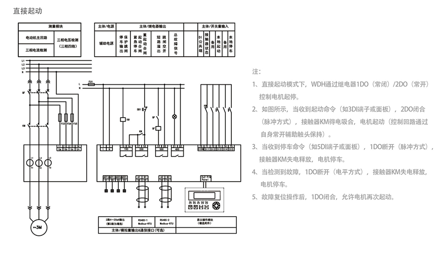 WDH-31-530 Series Motor Protection Controller Typical Wiring 