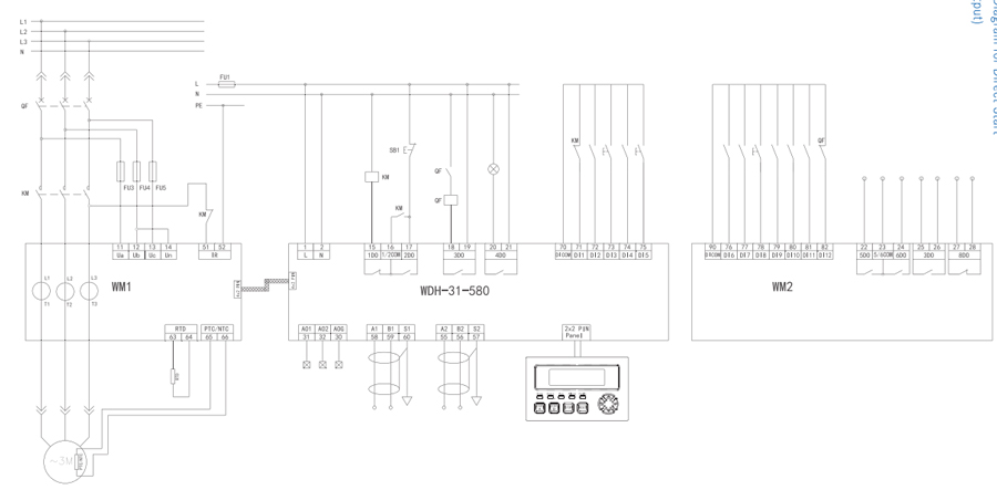 WDH-31-580 Motor Protection Controller Typical Wiring